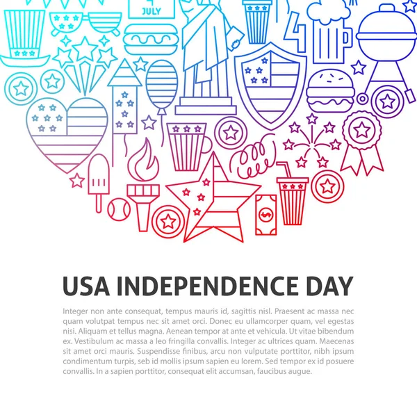 USA Independence Day Line Concept — Stockový vektor