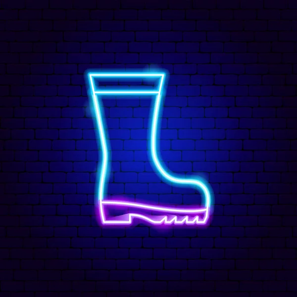 Regenboot Neon Sign — Stockvector