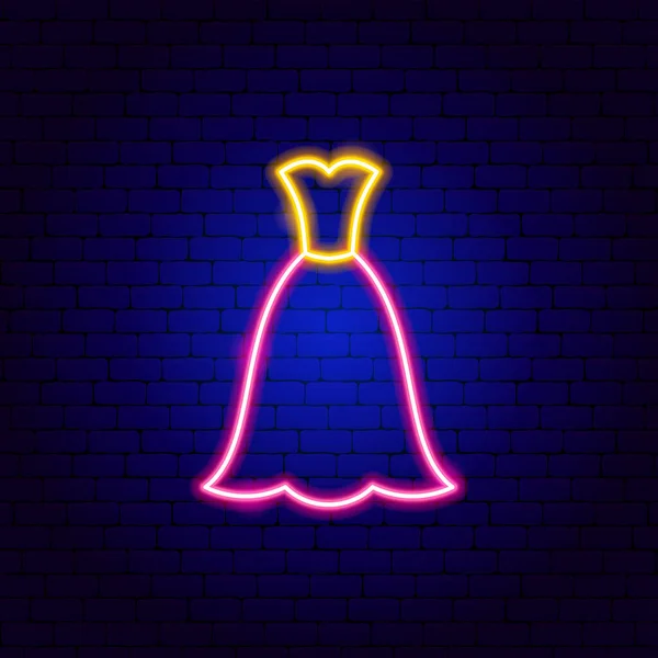 Maxi Dress Neon Sign — Stock Vector