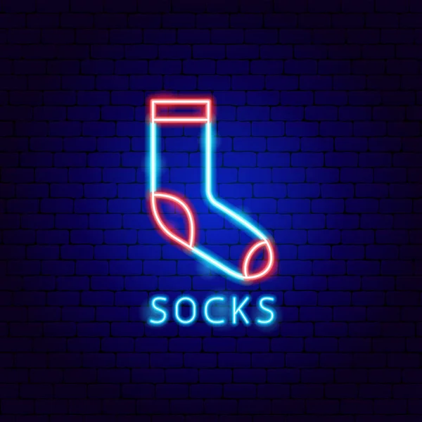 Sokken Neon Label — Stockvector