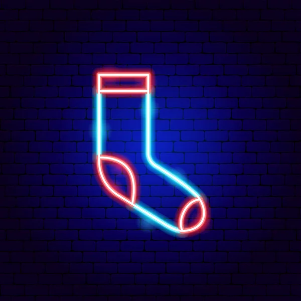 Sock Neon Sign — Stock Vector