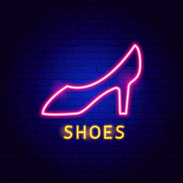Sapatos Neon Label — Vetor de Stock