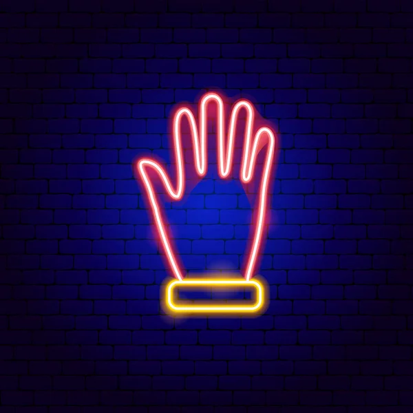 Neonový znak rukavice — Stockový vektor