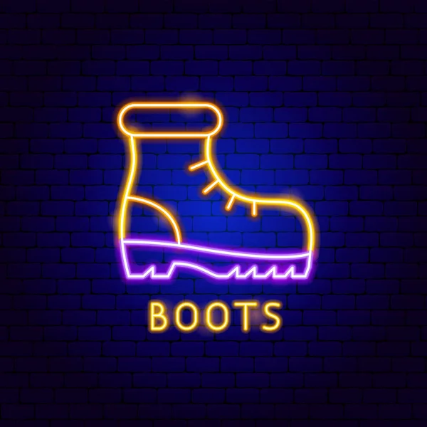Boots Neon Label — Stock Vector