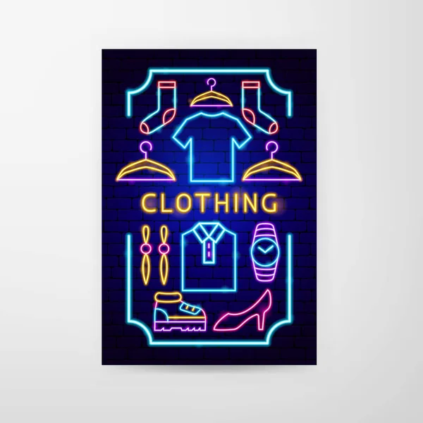 Ropa Neon Flyer — Vector de stock