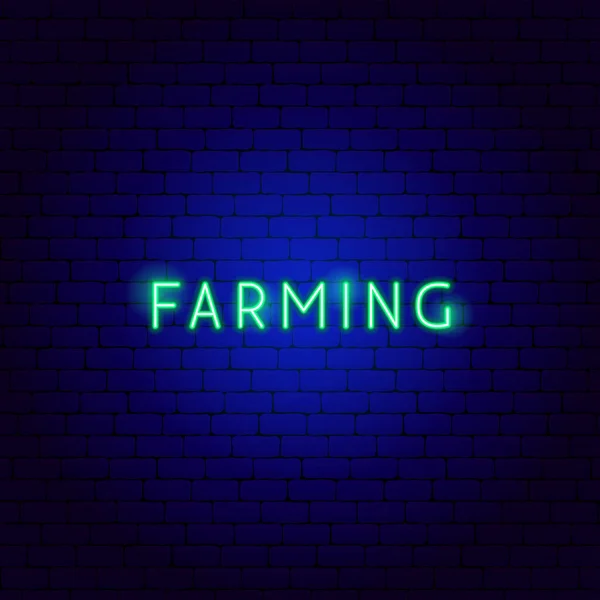 Agriculture Texte au néon — Image vectorielle