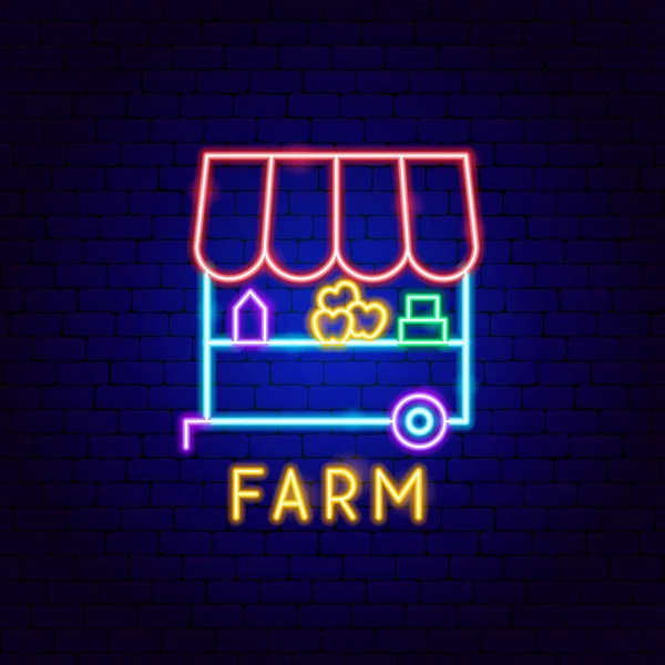 Farm Neon Label — стоковый вектор