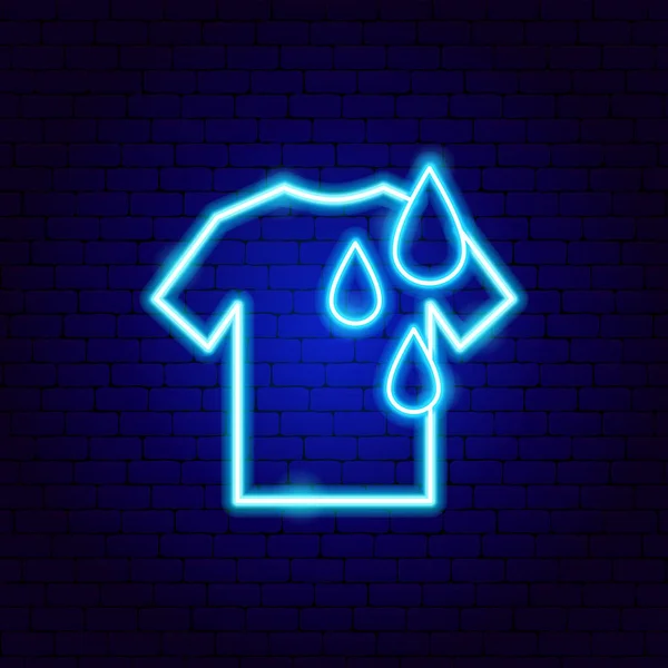 Sauberes T-Shirt Neon Sign — Stockvektor