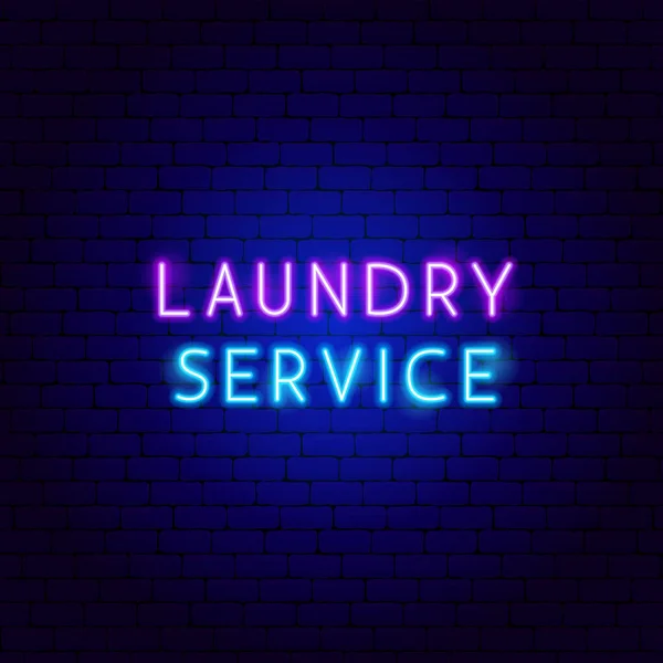 Serviço de lavandaria Texto de néon — Vetor de Stock
