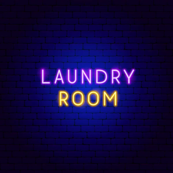 Çamaşır Odası Neon Metni — Stok Vektör
