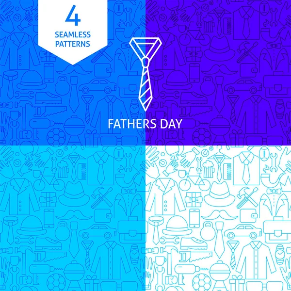 Line Fathers Day patronen — Stockvector