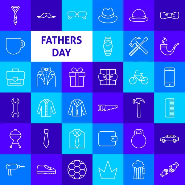 Faderns dag linje ikoner Vektorgrafik