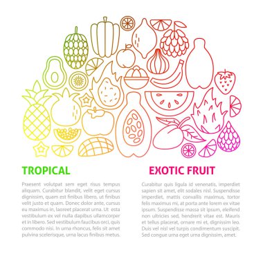 Egzotik Meyve Çizgisi Şablonu