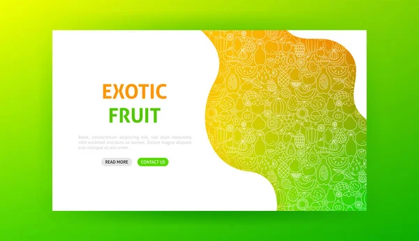Egzotik Meyve İniş Sayfası — Stok Vektör