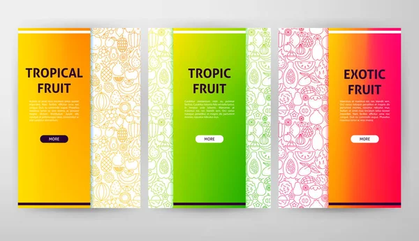 Diseño Web de Frutas Tropicales — Vector de stock