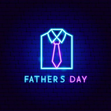 Babalar Günü Neon Etiketi