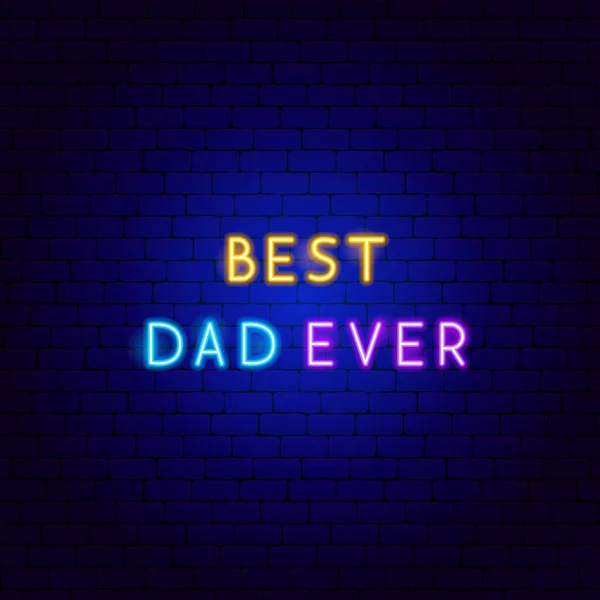 Bester Papa aller Zeiten Neon-Text — Stockvektor