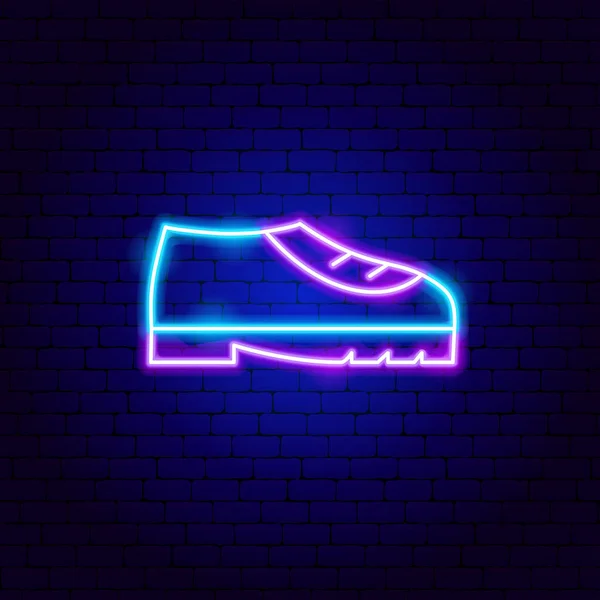 Man Shoe Neon Sign — Stock Vector