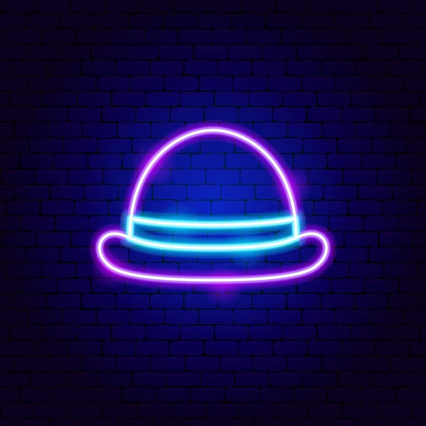 Uomo cappello neon segno — Vettoriale Stock