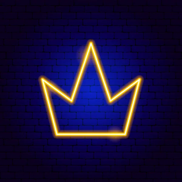 King Crown Neon Sign — Stock Vector