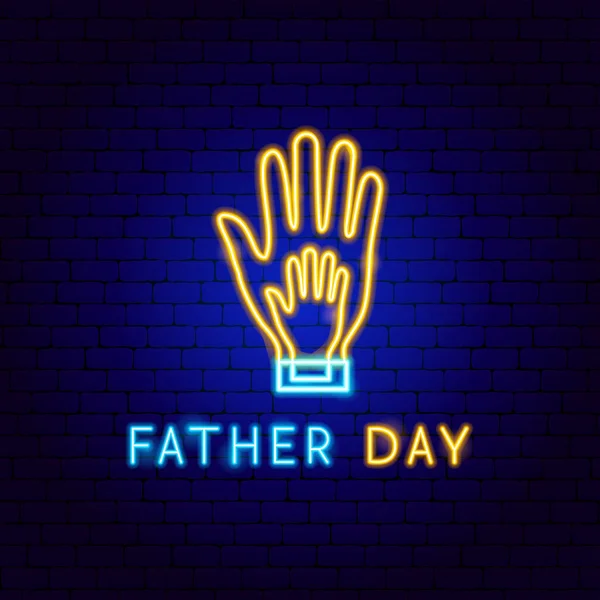 Neonový štítek Den otců — Stockový vektor