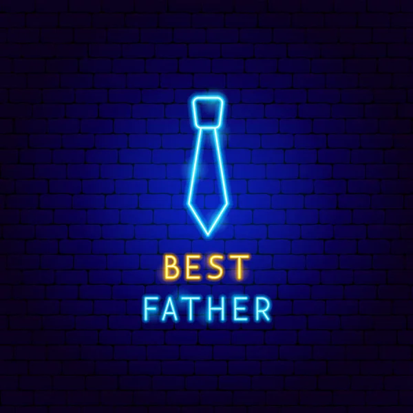 Bestes Vater-Neon-Label — Stockvektor