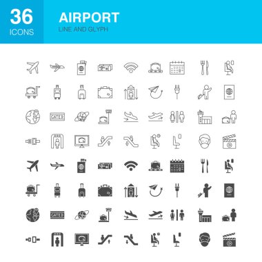 Havaalanı Hattı Web Glyph Simgeleri