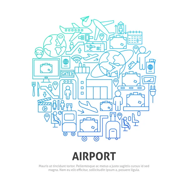 Airport Circle Concept — Stock Vector
