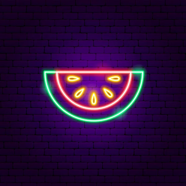 Watermeloen Snijd Neon Sign — Stockvector