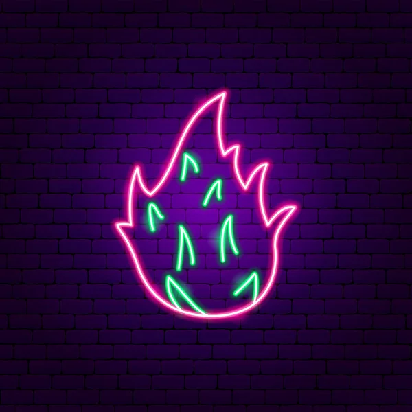 Dragon Fruit néon signe — Image vectorielle