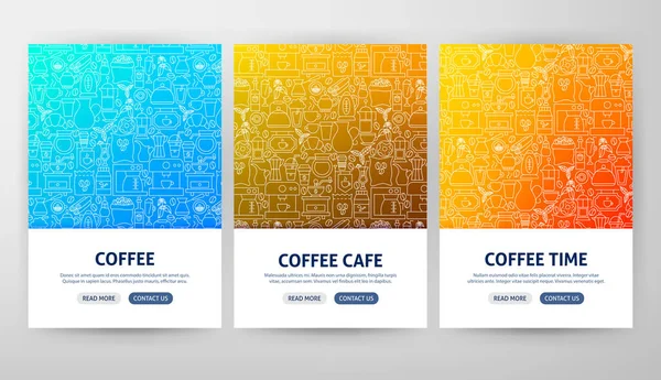 Conceptos de volante de café — Vector de stock