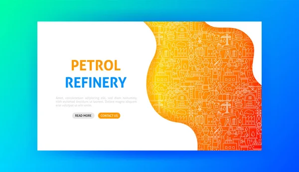 Página de aterrizaje de la refinería de gasolina — Archivo Imágenes Vectoriales