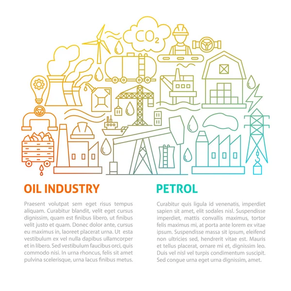 Πρότυπο γραμμής πετρελαίου της βιομηχανίας πετρελαίου — Διανυσματικό Αρχείο