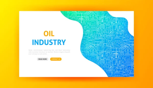 Landing Page de la industria petrolera — Archivo Imágenes Vectoriales