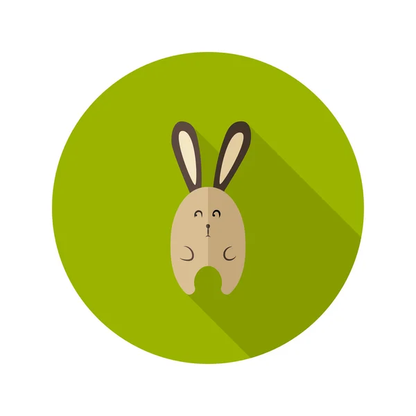 Bunny Flat Icon over Green — Stock Vector