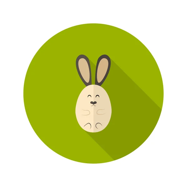 Oval Rabbit Flat Icon — Stock Vector