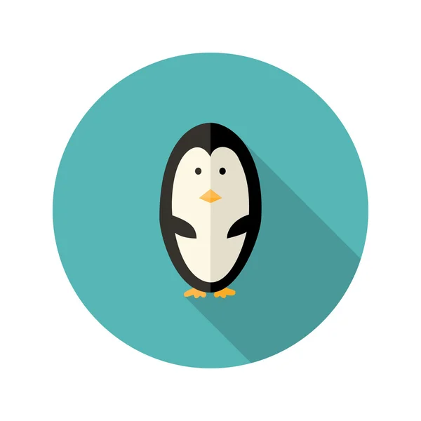 Penguin Flat Icono sobre azul — Vector de stock