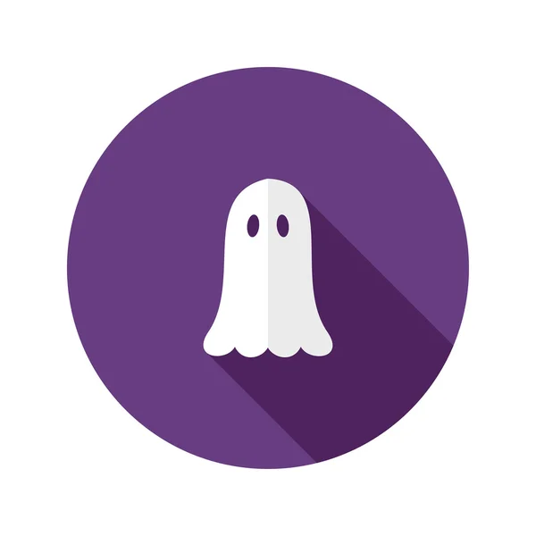 Biały duch ikona płaski na fioletowy — Wektor stockowy