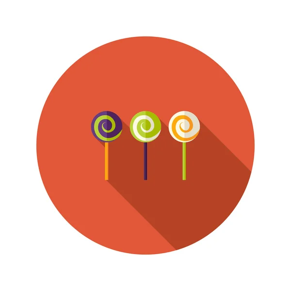 Halloween espiral dulces plano icono — Vector de stock