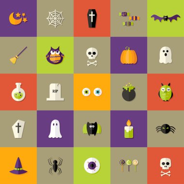 Cadılar Bayramı Meydanı düz Icons Set