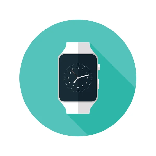 Lichte Smart Watch platte pictogram — Stockvector