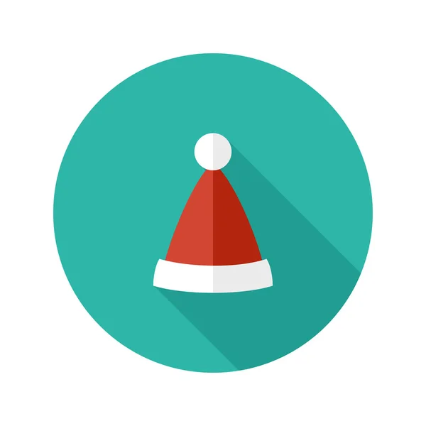 Рождественская шляпа плоской иконы Санта-Клауса — стоковый вектор