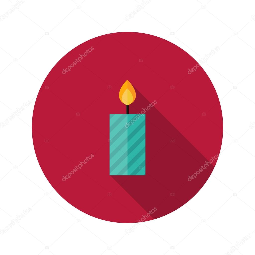 Christmas Stripped Candle Flat Icon