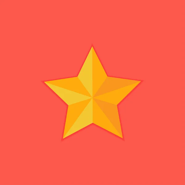 Christmas Yellow Star Flat Icon — Stock Vector