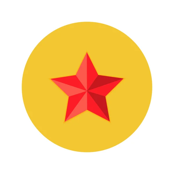 Estrella roja de Navidad Icono de círculo plano — Vector de stock