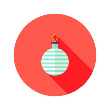 Dekoratif soyulmuş Noel top düz simgesi