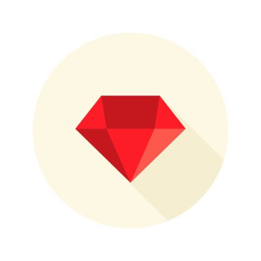 Christmas kırmızı elmas düz simgesinin üzerine beyaz