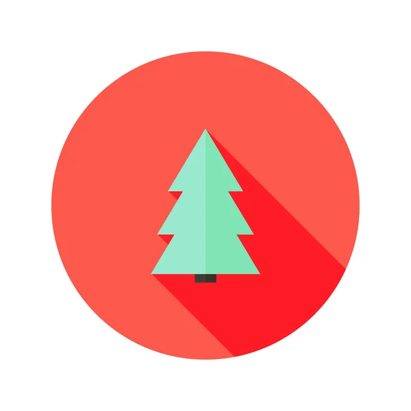 Großer Weihnachtsbaum flache Ikone über rot — Stockvektor