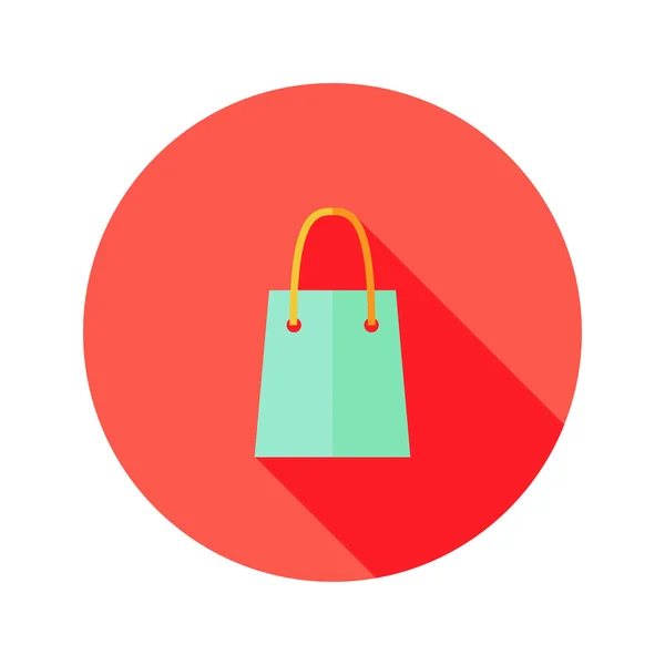 Shopping Bag natalizio Icona piatta — Vettoriale Stock
