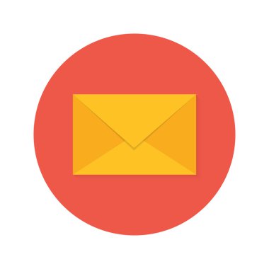 Posta zarf düz daire simgesi